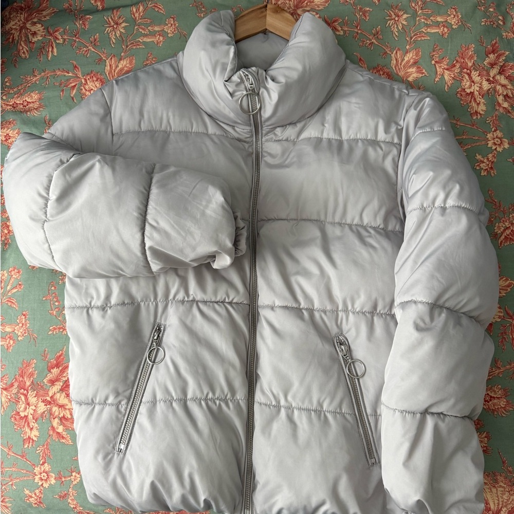 Altar’d state stand out for good puffer silver gray jacket size medium